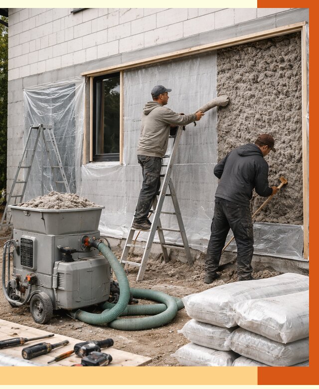 Утепление дома из газобетона эковатой в Железнодорожном от 4614 руб./м2 | ТепломастерЖлз