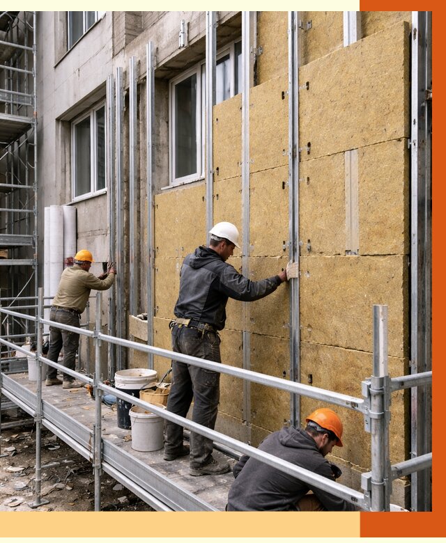 Утепление вентилируемого фасада в Железнодорожном от 5742 руб/м2 — монтаж и утепление вентфасад | ТепломастерЖлз